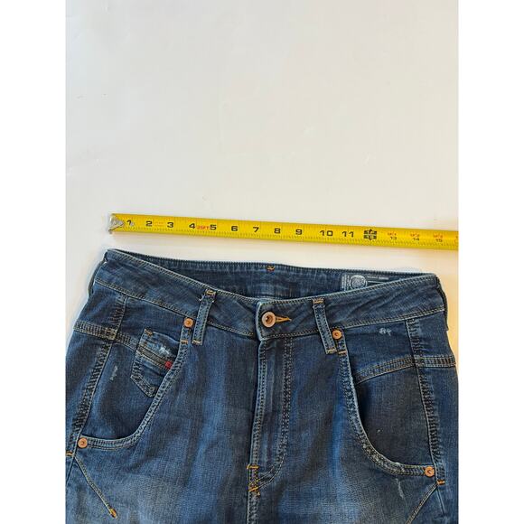 Diesel Fayza-Ne Skinny Stretch Sweat Distressed Denim Jeans Womens Size 25 Blue - Picture 6 of 16